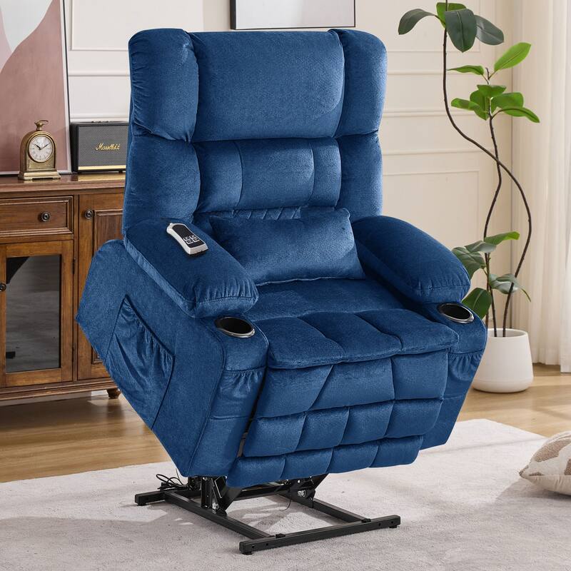 Dual Motor Large Power Lift Recliner Chair for Elderly, Lay Flat Lift Chair with knead the waist and heat, Big Lift Recliner