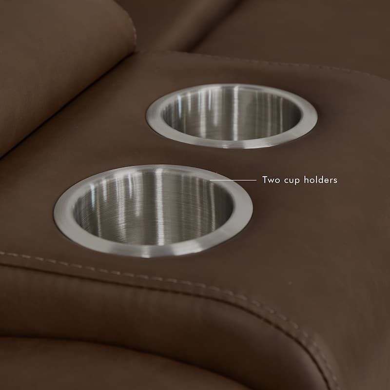 109" Power Reclining Sectional Couch, Modular Livingroom Recliner Sofa with 2 Storage Console & 4 Cup Holders