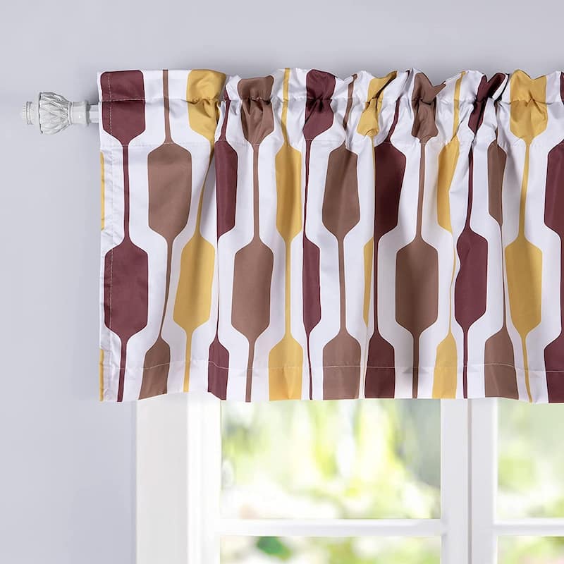 DriftAway Riley Geo Lined Window Curtain Valance - Cotta - 52" Width X 18" Length