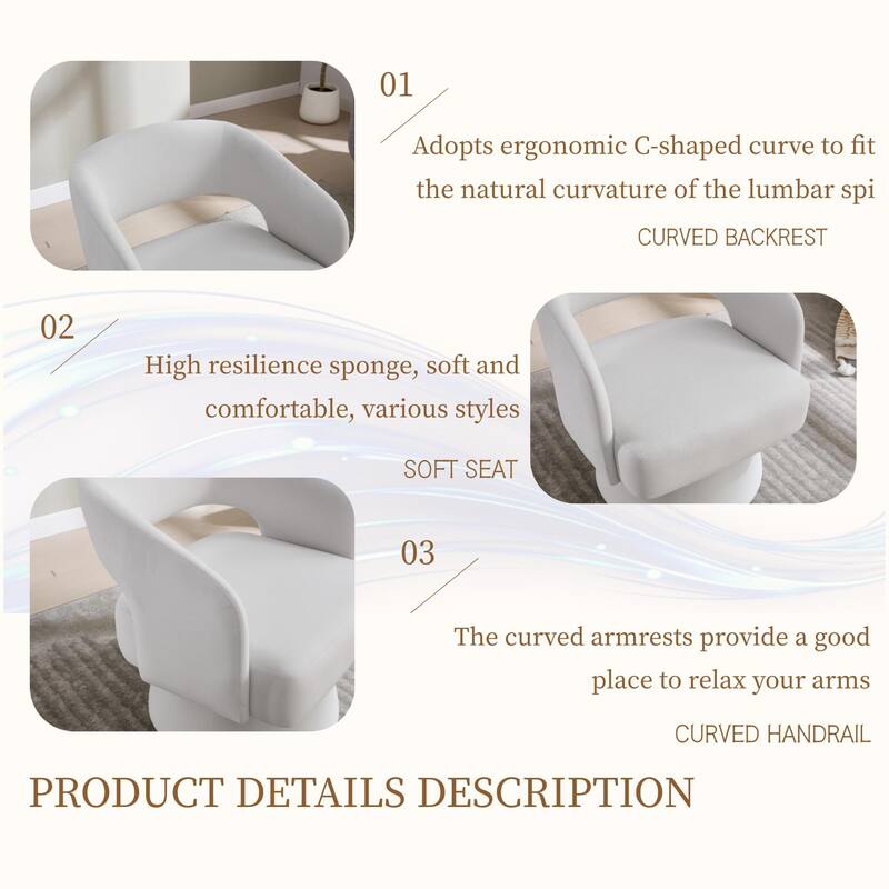 Swivel Barrel Chair, Velvet Accent Armchair 360 Degree Swivel Club Chair for Living Room Bedroom Reception Room