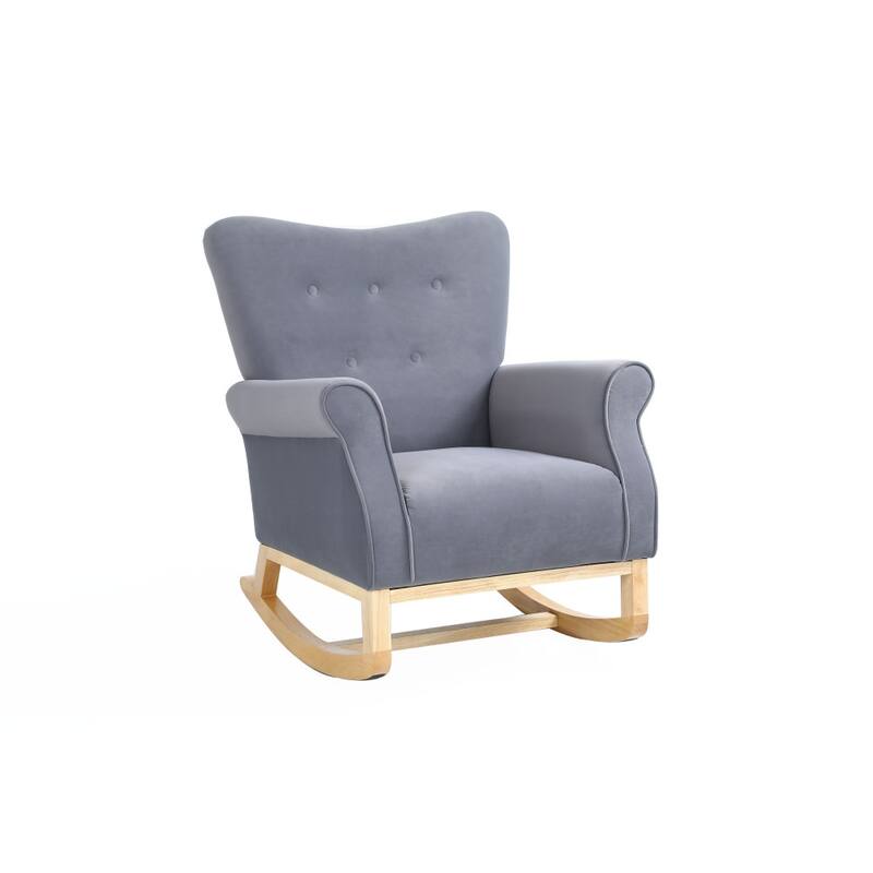 Modern Upholstered Rocking Chair for Playroom,Bedroom and Living Room