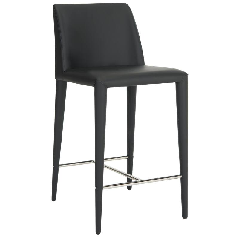 SAFAVIEH Merry Mid-Century 26-inch Black Counter Stool (Set of 2) - 22.6" x 17.4" x 36.2" - 23Wx17Dx36H