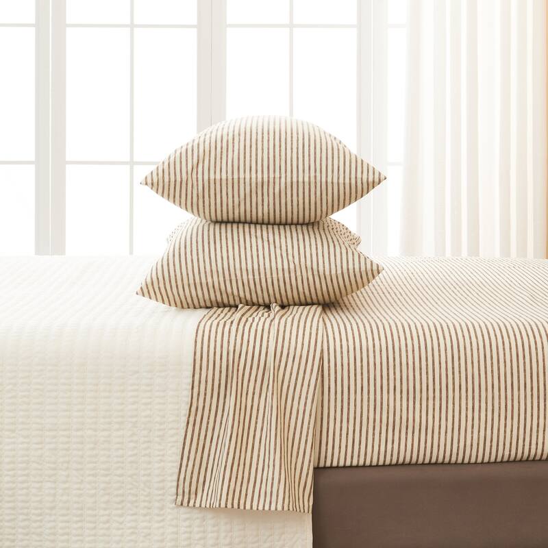 Linery & Co. Ultra-Soft Striped Brushed Microfiber Sheet Set