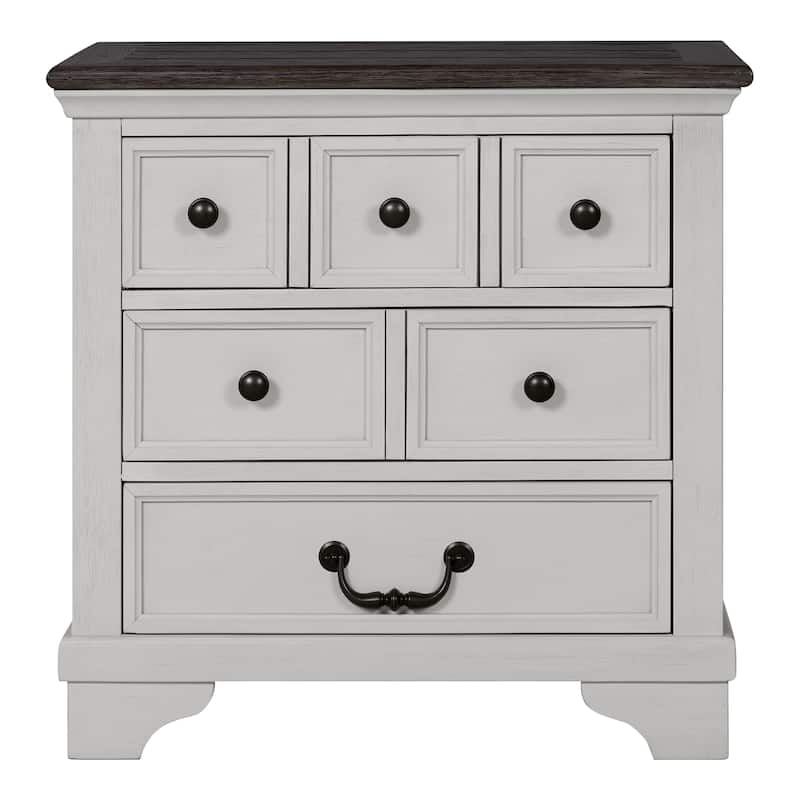 Furniture of America Eryndor Modern Farmhouse 5-Piece White Solid Wood Platform Bedroom Set