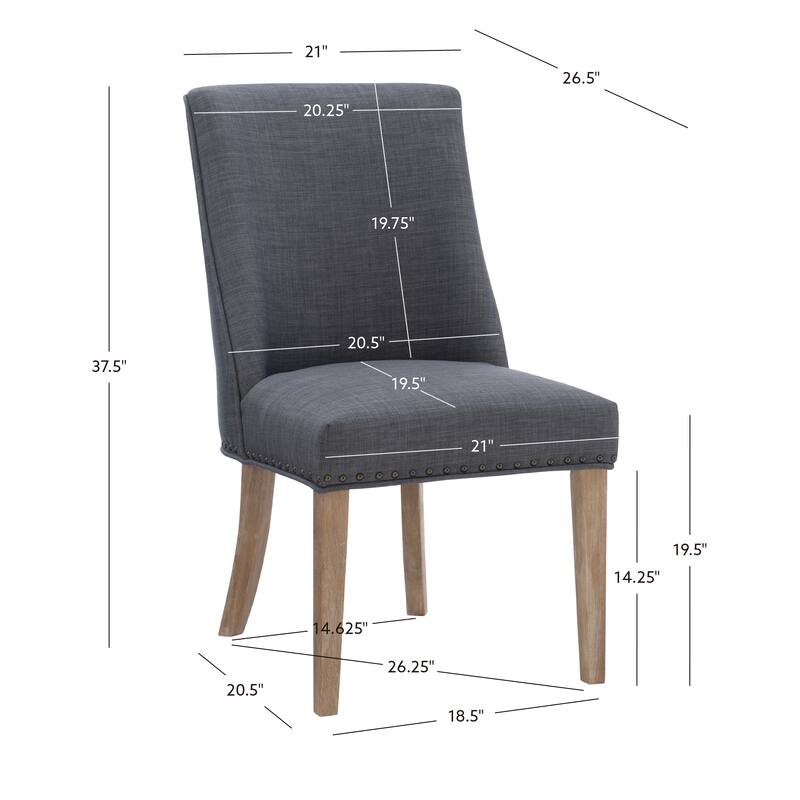 Linon Allard Modern Dining Chairs with Natural Legs (Set of 2)