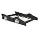 preview thumbnail 4 of 9, Full Size Race Car-Themed Platform Bed with Functional Wheels , Durable Pine Wood Construction