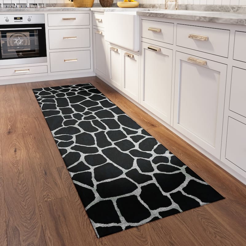 Addison Safari Giraffe Animal Print Area Rug - 2' 3" x 7' 6" - Shadow - Runner