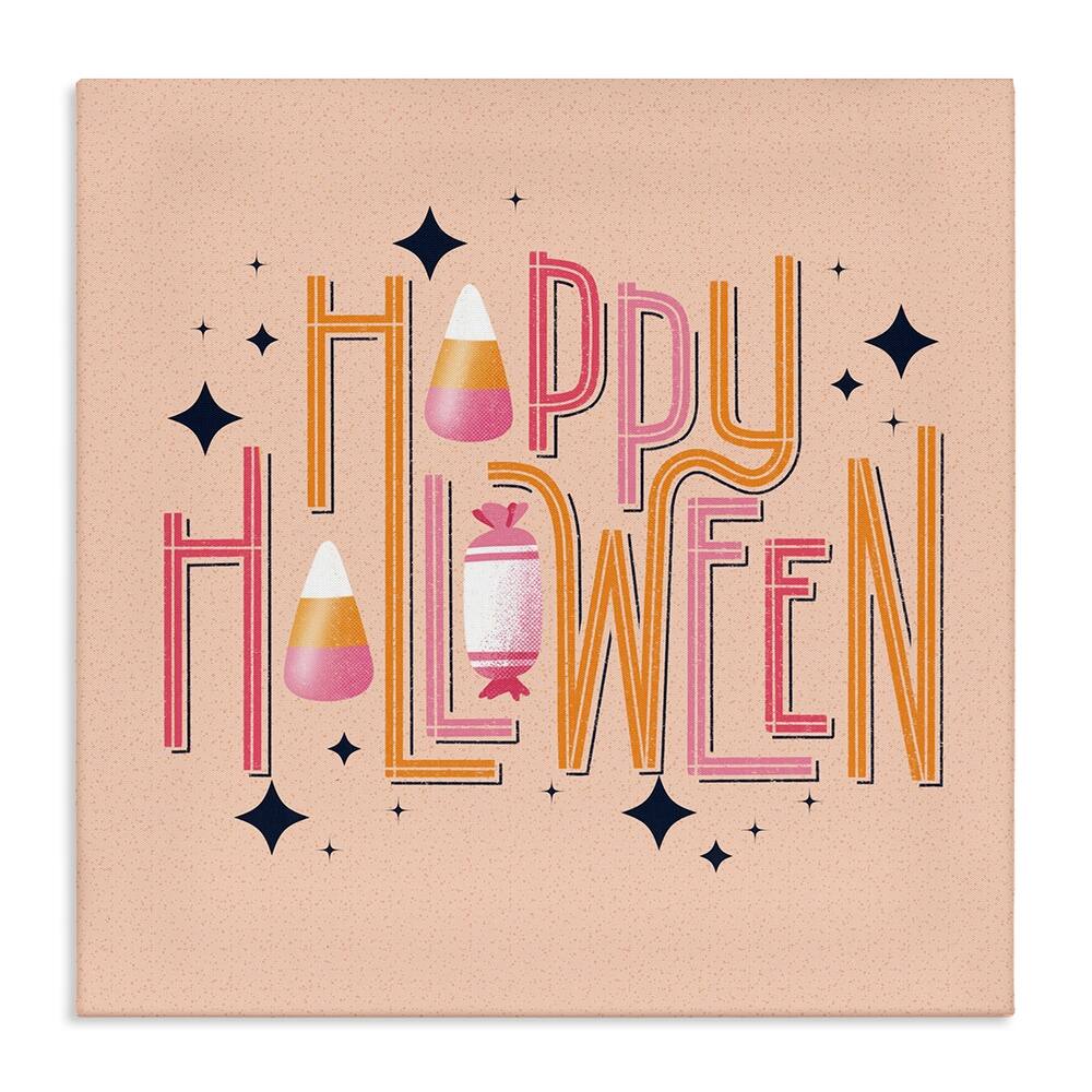 Stupell Happy Halloween with Candy Canvas Wall Art Design By Sarah Hickman