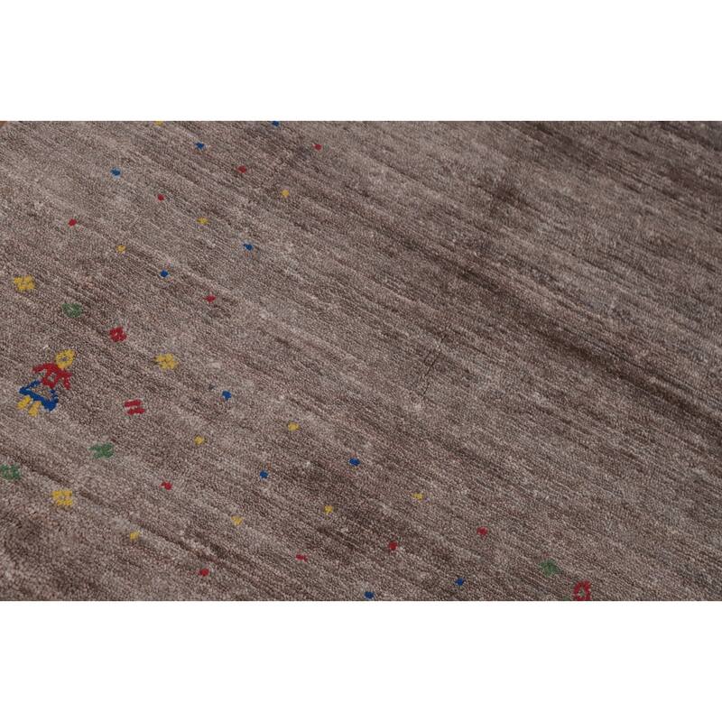Hand Knotted Oriental 100% Wool Carpet Tribal Tribal Brown Gabbeh Area Rug - 11' 9'' X 8' 9''