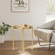 preview thumbnail 26 of 28, Adeco Gold End Table Metal Waterproof Snack Beside Table Accent Coffee Table - 16.9""(D)x 16.9""(W)x 20.5""(H)