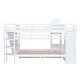 preview thumbnail 7 of 36, Full Over Full Wooden Bunk Bed with 2 Drawers & 3 Shelves, Castle Style Stairway Bedframe with Slide & Safety Guardrails