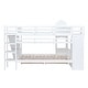 preview thumbnail 14 of 64, Full over Full Size Solid Wood Castle Style Bunk Bed with 2 Drawers 3 Shelves and Slide for Kids, Bedroom