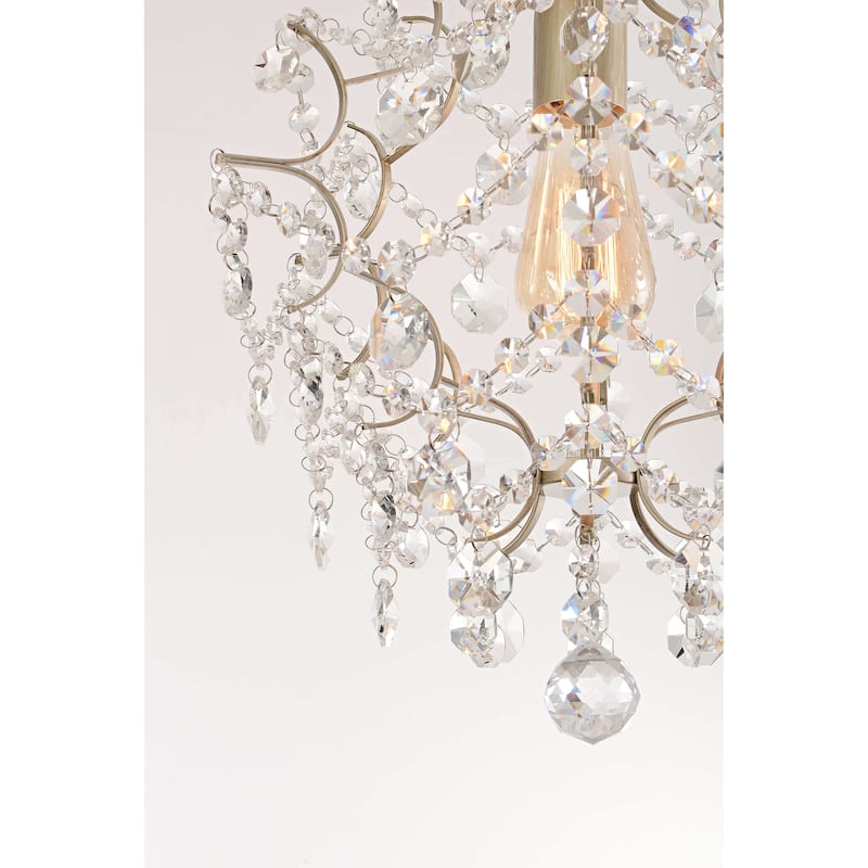 Dalia Brushed Silver-ish Champagne Single Light Mini Chandelier - 14 inches D x 16 inches H