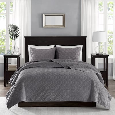 Madison Park Emery 3 Piece Velvet Quilt Set