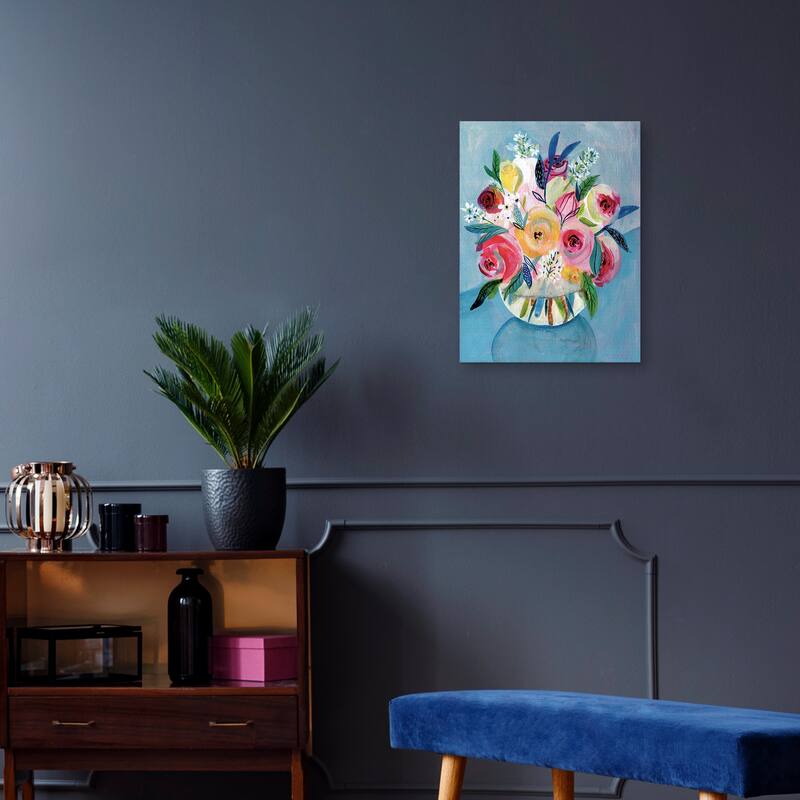 Glass Table Bouquet Canvas Art Print