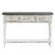 Farmhouse Distressed Wood and Metal 3-Drawer Console Table
