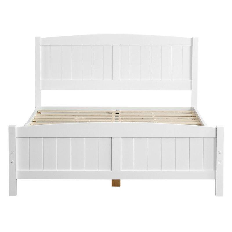 Full Size Solid Wood Bed Frame White