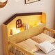 preview thumbnail 8 of 11, 82" Modern Wooden Loft Bed with LED Lights and Storage Drawers