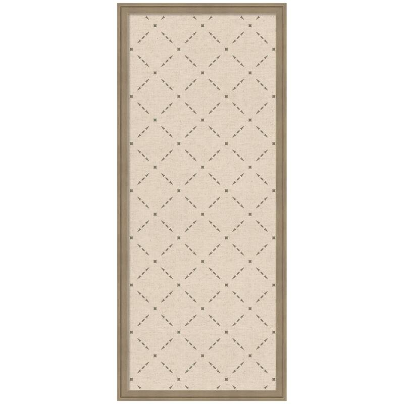 Kate and Laurel Pinboard Green Lattice Print - 18x42 - Florence Light Brown