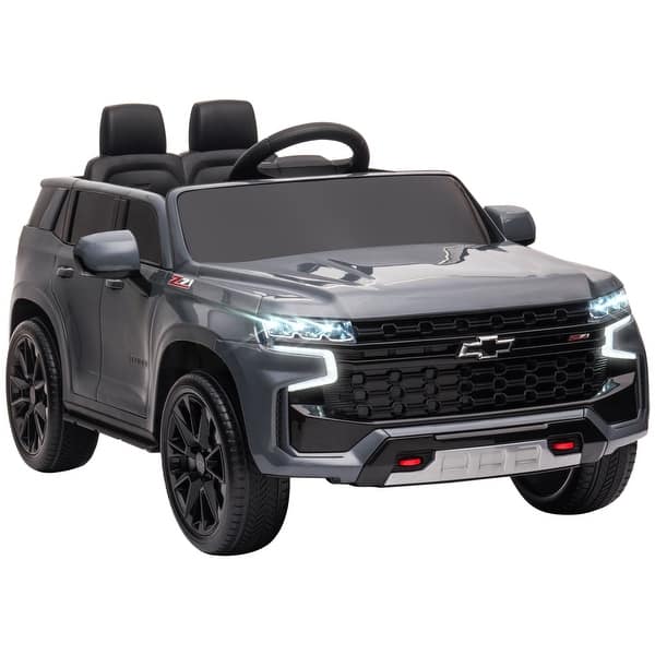 slide 2 of 11, 12V Kids Electric Ride-On Chevrolet TAHOE Licensed Car with Remote Control, Lights, and Horn for Ages 3-6 Years Grey