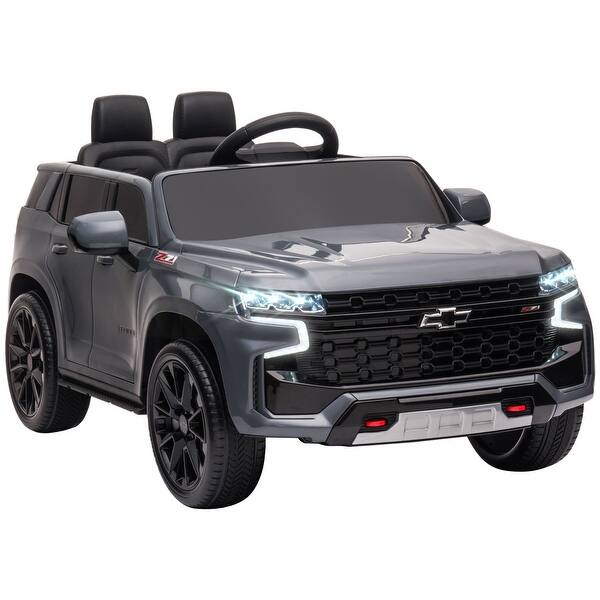 slide 2 of 22, Chevrolet TAHOE 12V Kids Electric Car with Remote Control, Music, Lights, Suspension for 3-6 Years Old Grey
