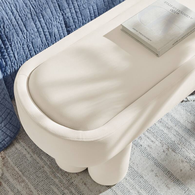 Mossi Oval Performance Velvet Accent Bench