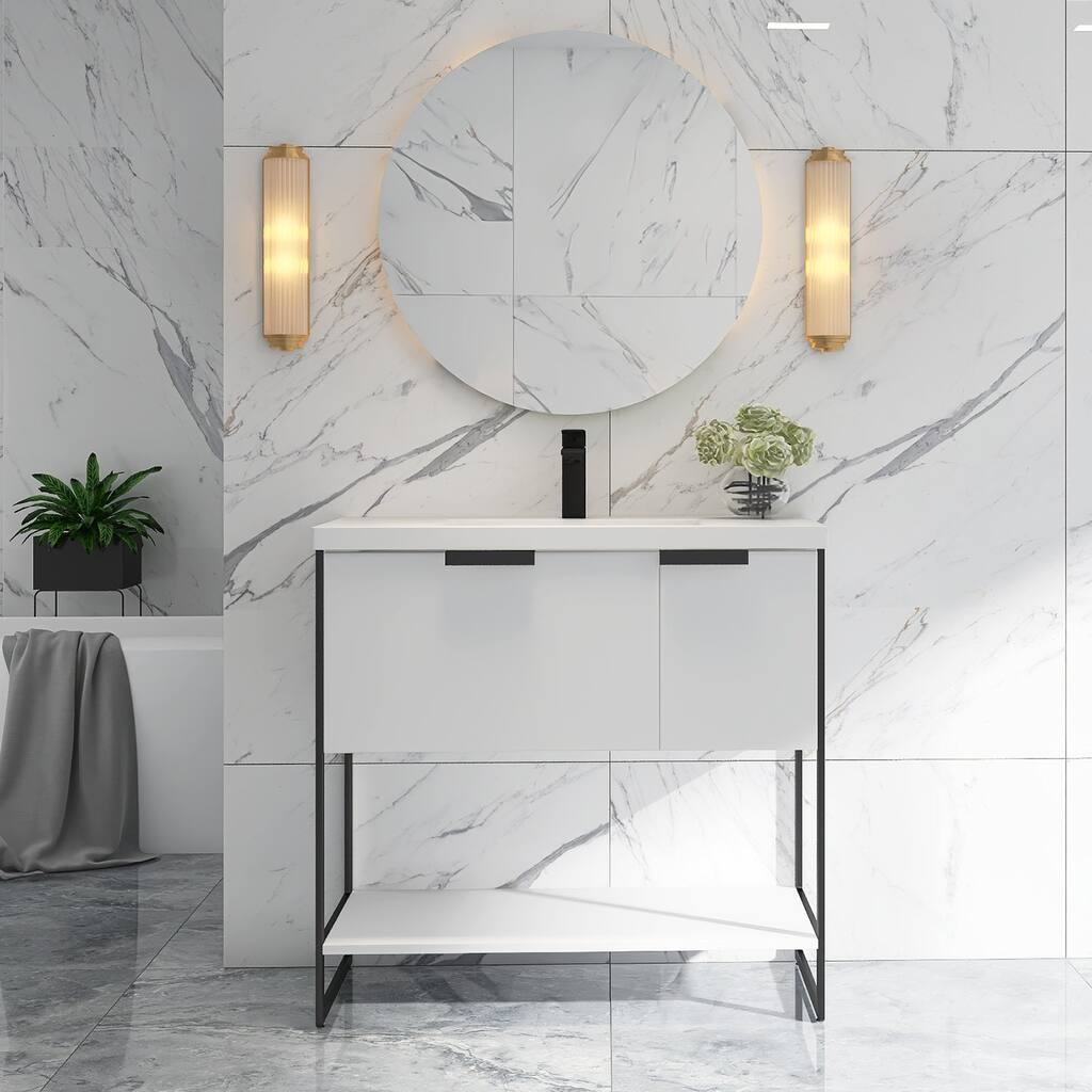 Modern Style Freestanding Bathroom Vanity with Sink