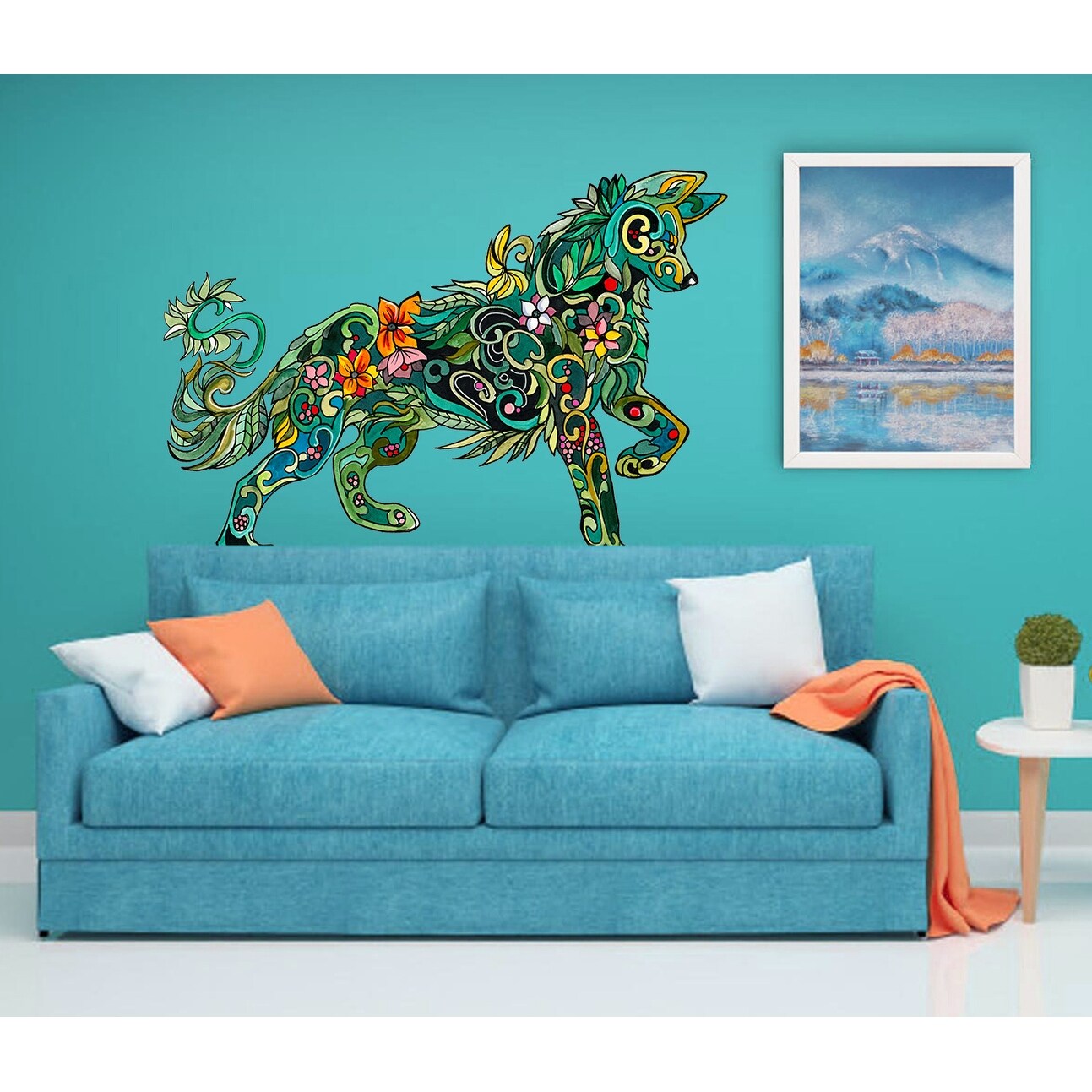 Floral Fox Decal Sticker - Adorable Floral Fox Design  -image