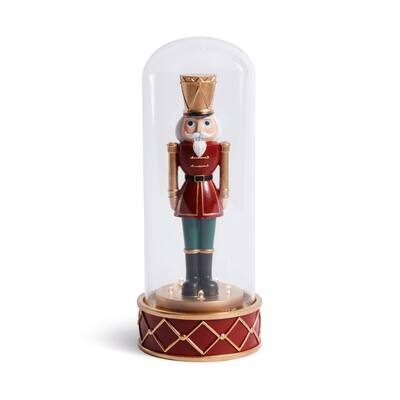 LED Soldier in Glass Cloche Christmas Tabletop Ornament - Multicolored