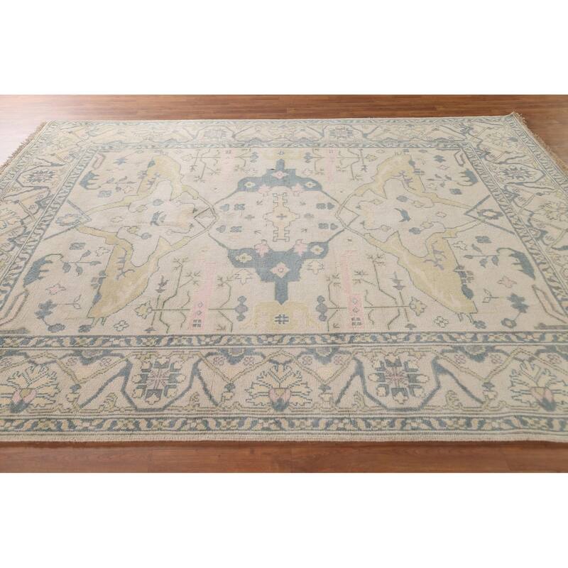 Oushak Oriental Area Rug Hand-Knotted Wool Carpet - 8'2" x 9'10"