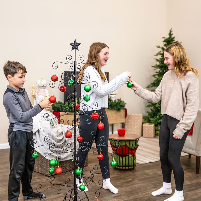 Sunnydaze Noelle Metal Christmas Ornament Tree - 60 Inch