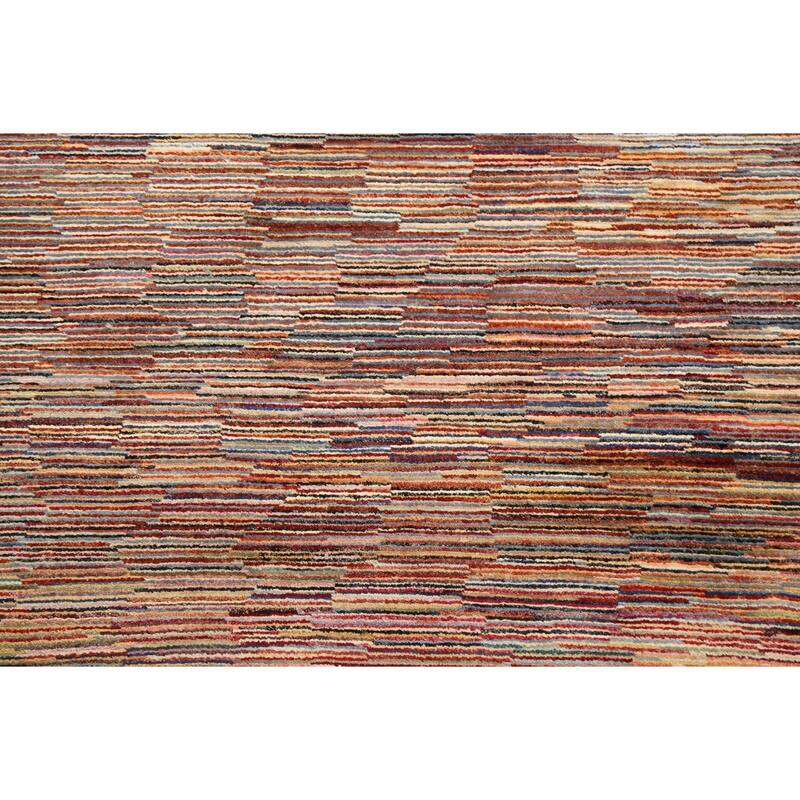 Hand Knotted Oriental 100% Wool Carpet Tribal Contemporary Multi-Colored Gabbeh (kashkoli) Area Rug - 6' 3'' X 4' 7''