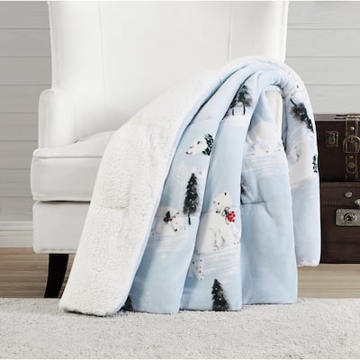 London Fog Polar Bear Faux Fur 50x60 Throw