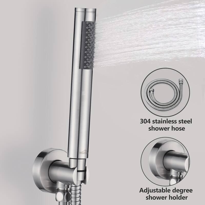 CLihome 10" Round Rainfall Shower head and Handheld Shower Head Set
