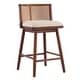 preview thumbnail 21 of 29, Christopher Knight Home - Talia Scandinavian Upholstered Wooden Counter Stool Set - Bar Chairs with Rattan Backrest