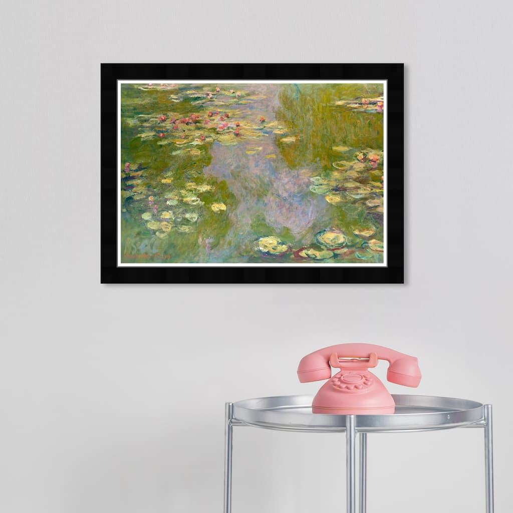 Wynwood Studio Prints Floral and Botanical Claude Monet - Water Lilies Green and Traditional Wall Art Canvas Print