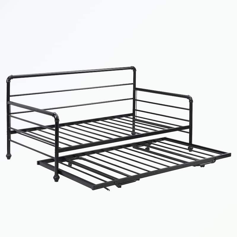 Twin Size Daybed with Adjustable Trundle