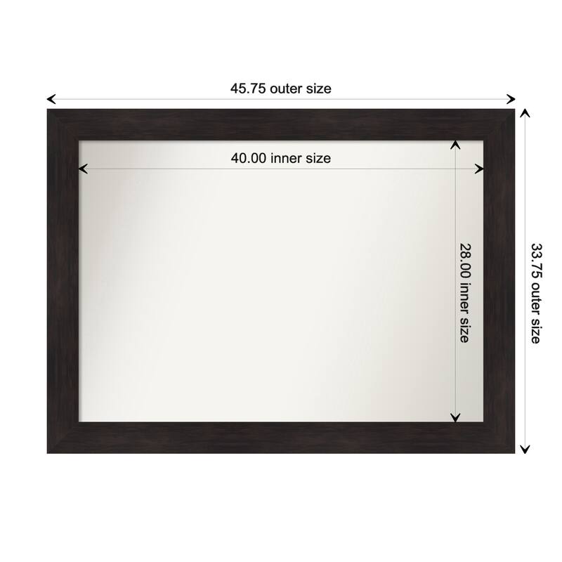 Furniture Espresso Framed Non-Beveled Custom Wall Mirror, Bathroom Vanity Mirror - Outer Size: 45.75 x 33.75