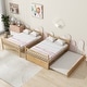 preview thumbnail 33 of 47, Rubber Wood 2 In 1 Full Over Full Bunk Bed with Twin Size Trundle,Convertible to 2 Full Size Beds