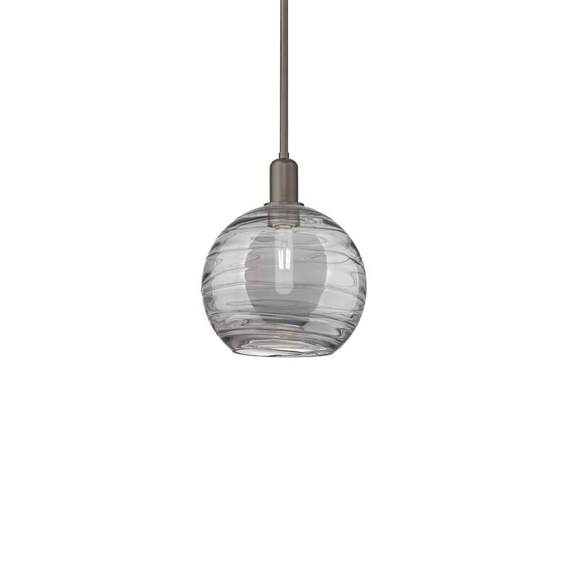 Innovations Lighting 716-1S-13-10 Athens Deco Swirl Pendant Athens - Oil Rubbed Bronze / Light Smoke Deco Swirl