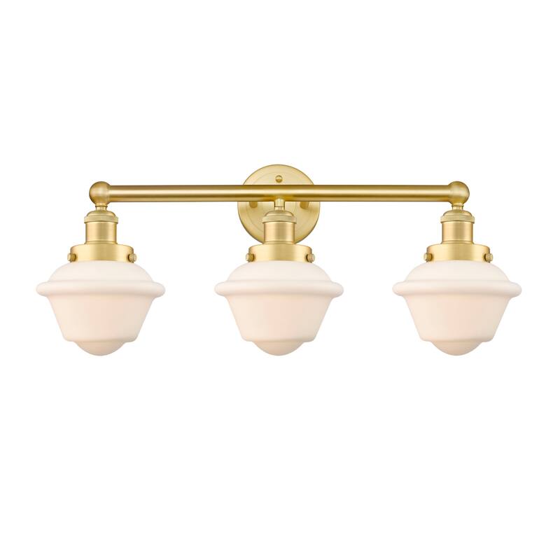 Innovations Lighting 616-3W-10-25 Oxford Vanity Oxford 3 Light 25" - Satin Gold / Matte White