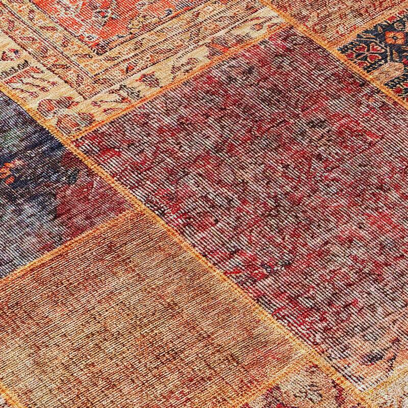HomeRoots Patchwork Transitional Rectangle Outdoor Rug