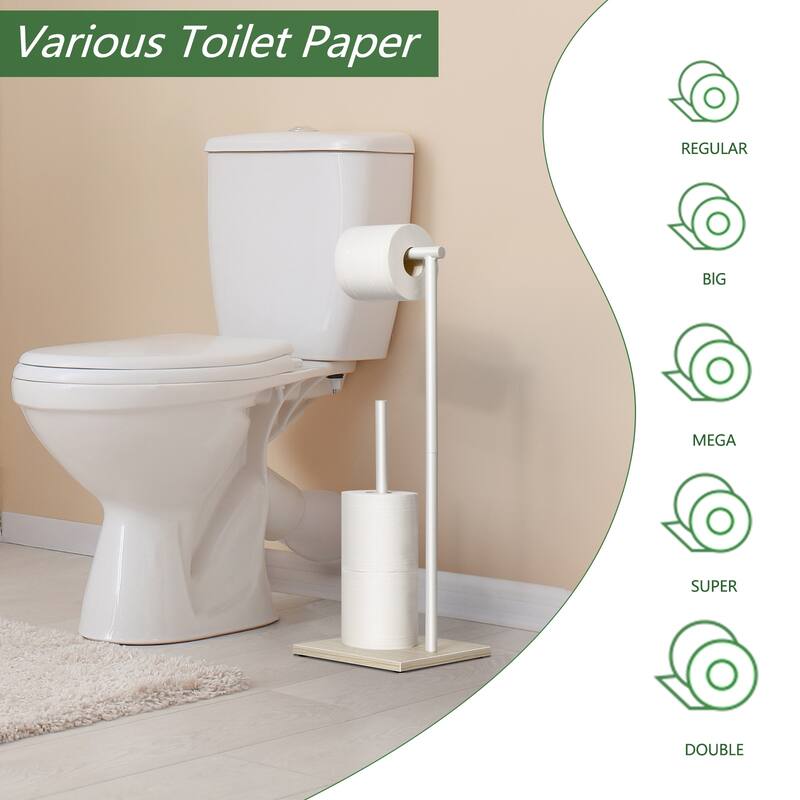 Bathroom Toilet Paper Holder Stand with Reserve