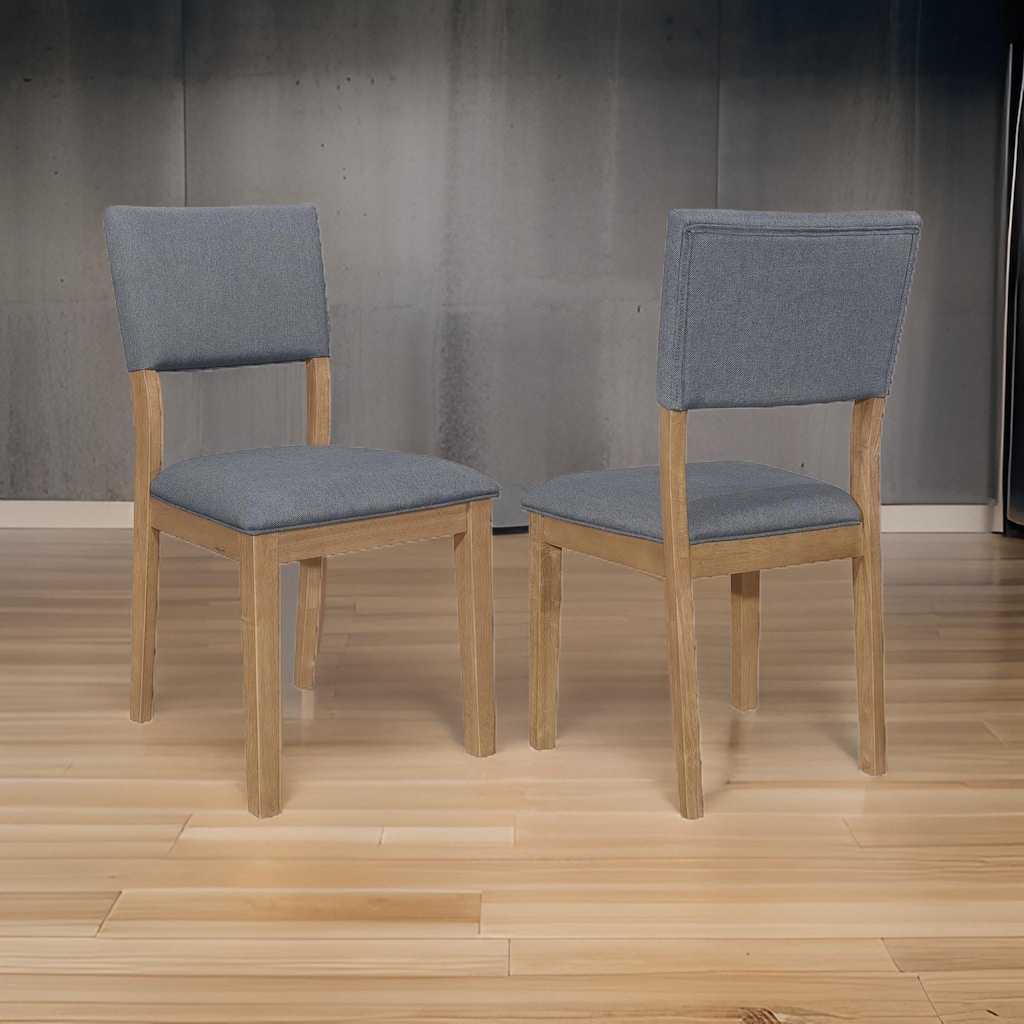 Alia 22 Inch Dining Chair, Set of 2, Fabric Cushioned, Asian Hardwood