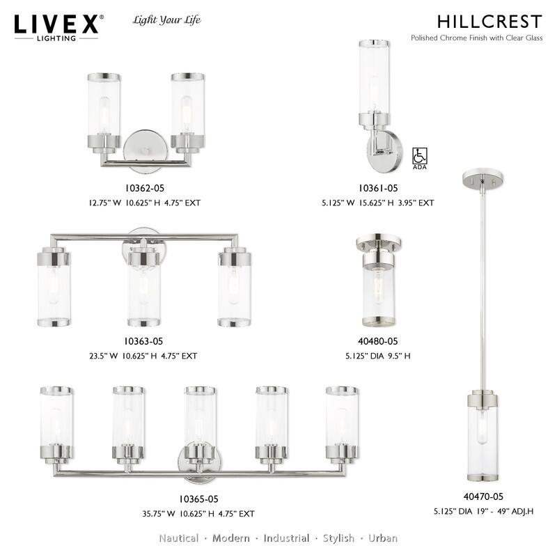 Livex Lighting 1-Light ADA Wall Sconce, 10361-05, 10361-91
