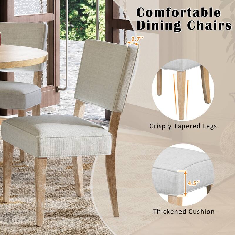 5-Piece Round Dining Table Set for 4, Retro Kitchen Table and Chairs Set of 4 with Designed Base