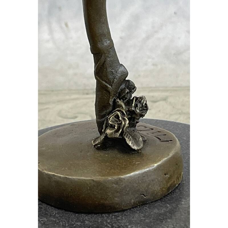 11 Inches Tall Bronze Dancer Ballerina Bronze Statue Handmade Marble Base Vintage Art