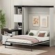 preview thumbnail 4 of 16, Full Size Murphy Bed wDesk and Storage Shelves & Cabinets, Black White