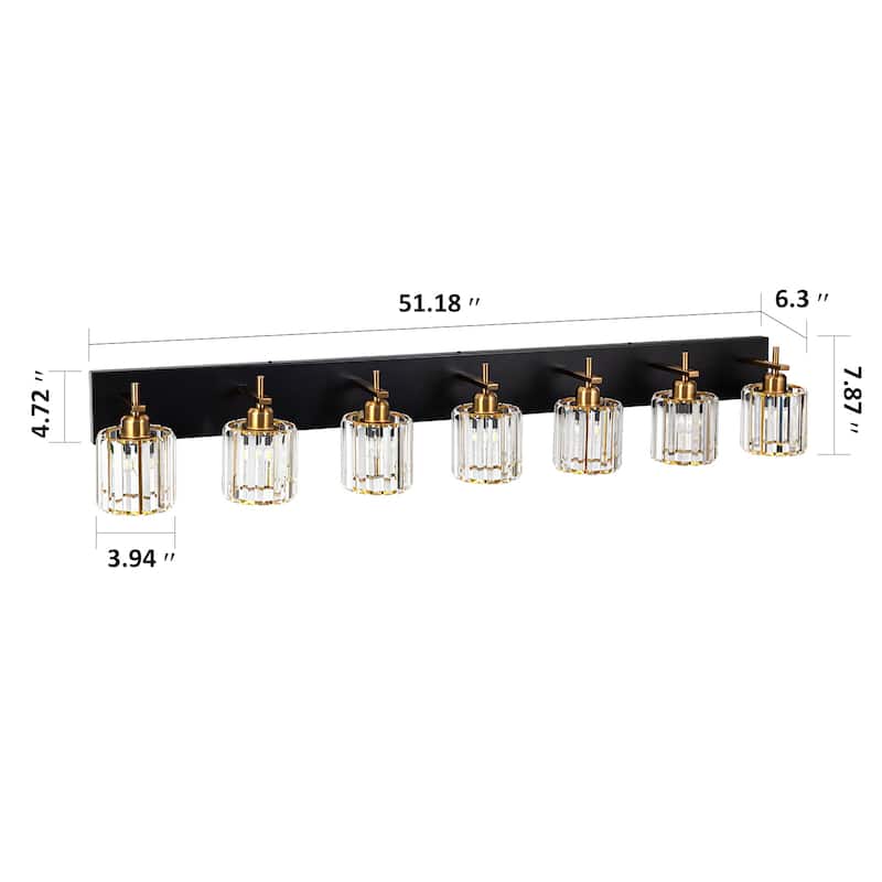 Mid-Century Modern Dimmable Bathroom Vanity Light Crystal Glass Wall Sconce