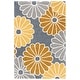 preview thumbnail 9 of 11, SAFAVIEH Handmade Daisies Grey New Zealand Wool Rug 3'6" x 5'6" - Grey/Yellow - Rectangle